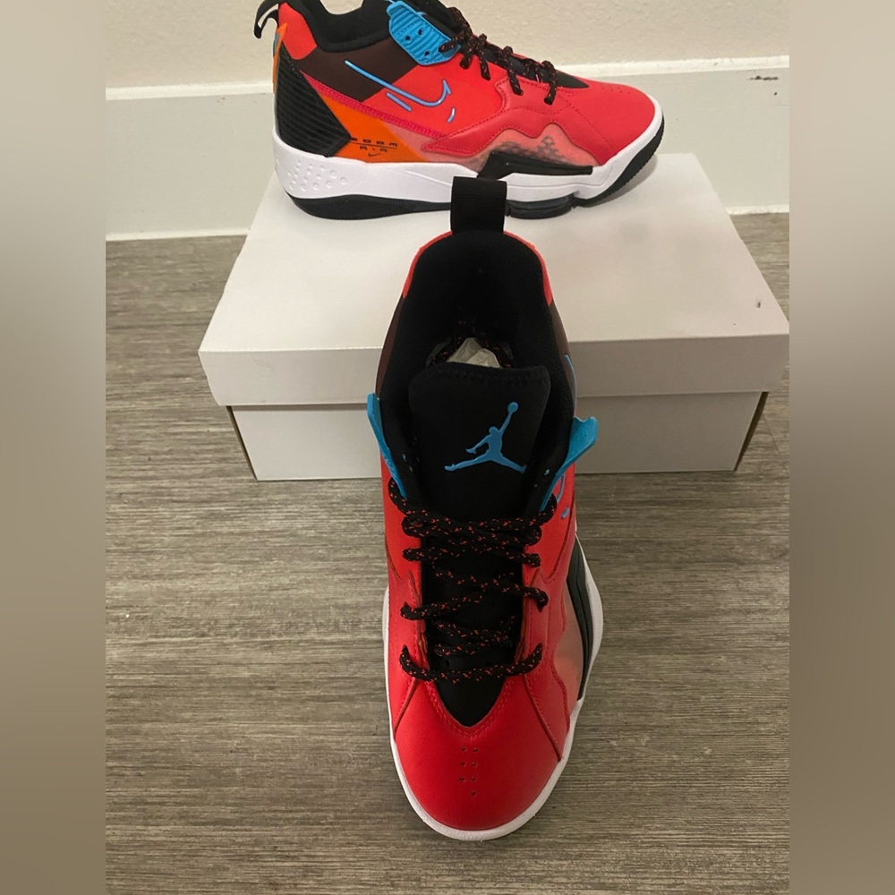 Jordan Women’s Red and Black Sneakers
